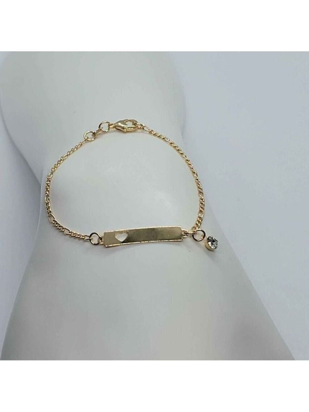Brand New Brazilian 18k Gold filled heart with gem Bracelet